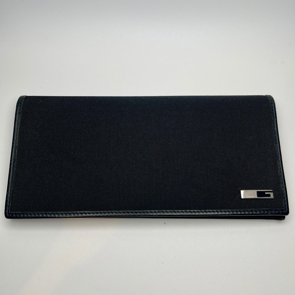 GUCCI G Logo Men's Slim Long Wallet/Bi-fold - Black - Preowned - Picture 1 of 13